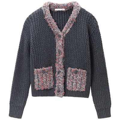 秋冬羊毛粗棒针OVV开衫