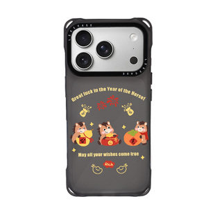 马年福气满满~适用iphone17手机壳带挂绳15手腕苹果16promax四角防摔13手提小米14带子短款12新年p80本命年