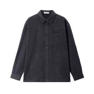 设计师款佐丹奴衬衫外套男秋冬新款纯棉灯芯绒翻领夹克男18075805