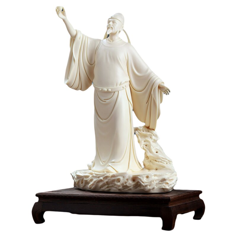 李白诗仙陶瓷雕塑摆件收藏工艺品