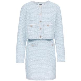 ONLY2025冬季新款重工优雅撞色精致纽扣小香风短裙套装连衣裙女