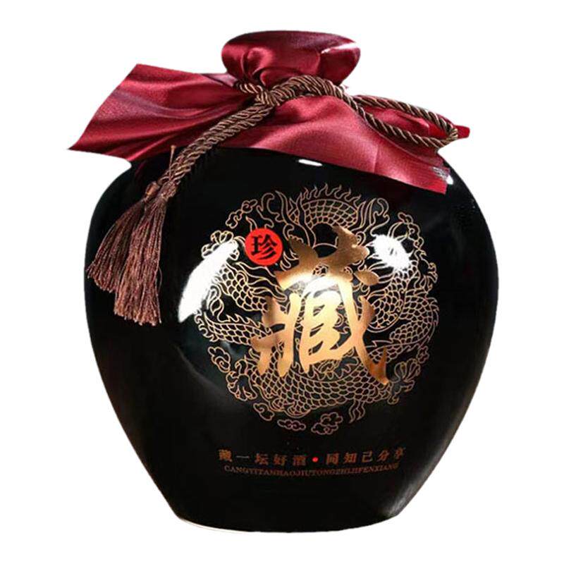 景德镇陶瓷酒瓶空瓶1/2/3/5/10斤黑色复古风密封酒罐藏酒专用酒坛