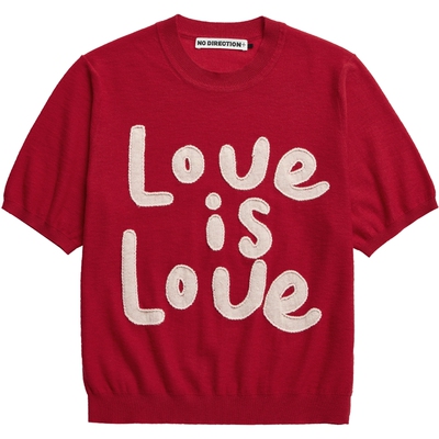 NO DIRECTION+ “Love is love”短袖圆领针织衫N610102620A
