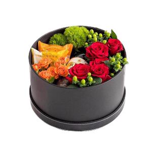 情人节圆形皮质抱抱桶婚礼围巾收纳盒喜糖伴手礼花艺茶叶红酒包装