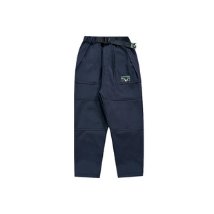 山系户外风男童女童防风防水加绒长裤2026秋冬儿童登山徒步保暖裤