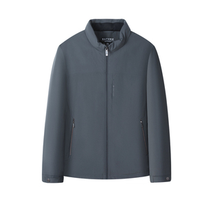 庄吉90鹅绒轻薄保暖立领羽绒服男微皱肌理拉链口袋户外夹克冬外套