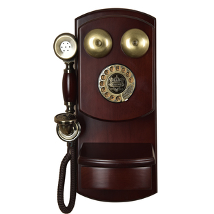 壁挂欧式仿古电话机复古电话美式电话机挂式电话机金属转盘拨号