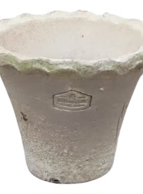 条纹兰花红陶老式家用透气花盆