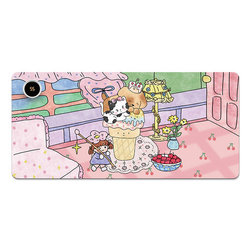 唯鑫V-SION猫与女孩2025新款加热鼠标垫超大发热暖桌垫办公室垫子桌面电脑键盘电热板暖手桌垫