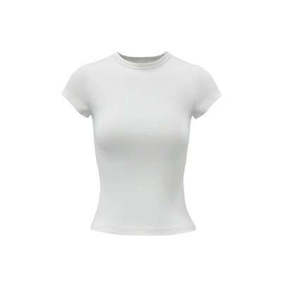 百搭简约圆领修身针织短袖T恤