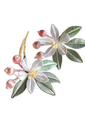 沅思阁缠花春籽花浆果发钗古风