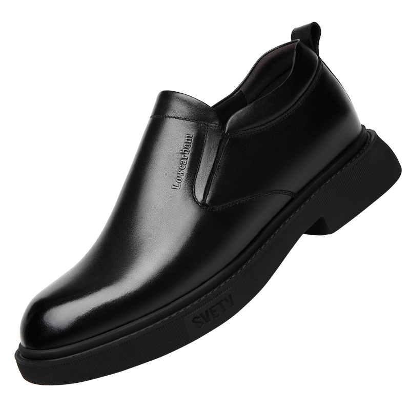 老爷车大头皮鞋男士英伦风商务正装鞋真皮透气一脚蹬舒适爸爸男鞋