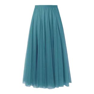 720度三层大摆裙网纱裙广场舞裙半身裙A字中长款跳舞裙演出舞蹈裙