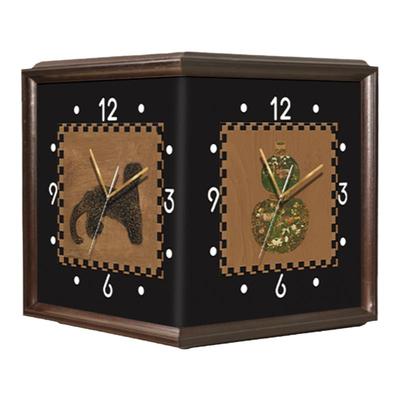 金钱豹挂钟客厅创意转角时钟壁灯