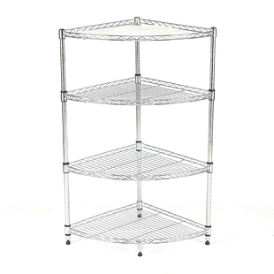 厨房置物架转角架三脚架不锈钢色收纳架扇形置物架锅架脸盆架多层