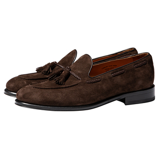 Truffaut高端手工流苏乐福鞋男商务休闲皮鞋英伦反绒皮一脚蹬男鞋