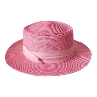 草帽女夏天海边沙滩帽出游防晒遮阳帽日系百搭糖果色草编太阳帽潮