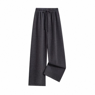 【有口袋】加绒加厚垂感休闲裤女秋冬阔腿裤长裤直筒拖地裤糯米裤