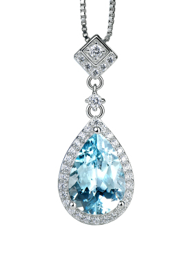 轻奢高定皇家戒面级海蓝宝石项链