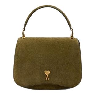 【季末甄选】Ami Paris Paris 绒面皮手提单肩包 翻盖马鞍包手袋