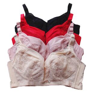 大胸显小超薄镂空全罩杯收副乳内衣女 无钢圈调整文胸B C D E F G