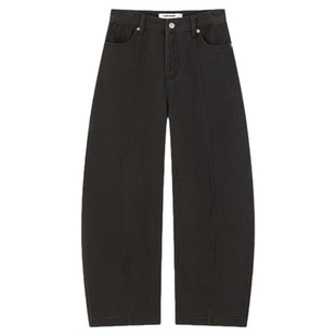 CLIMAX VISION复古立体剪裁轻解构纯棉弯刀廓形牛仔裤直筒长裤