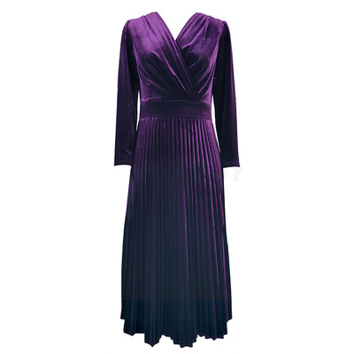 减龄高级感复古丝绒新款气质长裙