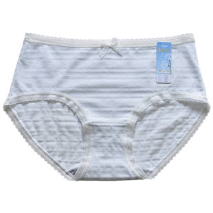 彩田少女内裤中腰16128纯色棉莫混纺透气蕾丝花边石墨烯10A抑菌