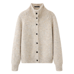 拉夏贝尔/La Chapelle秋冬新款纯色高龄针织衫女慵懒宽松软糯毛衣