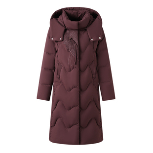 妈妈冬装羽绒服女加厚保暖新中式外套高贵夫人中长款喜婆婆婚宴装