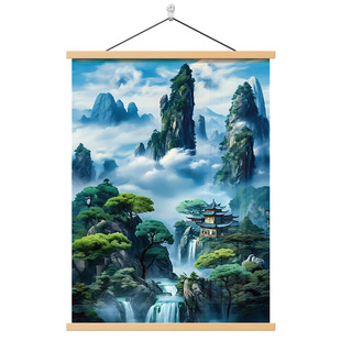 仙家堂口山水画堂单暗堂口风景画风水画仙堂背景东北堂屋供奉挂画