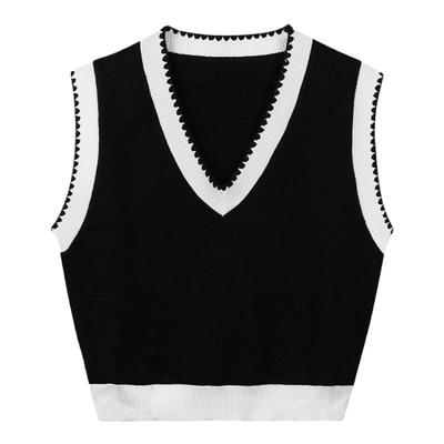 弥古正品v领针织马甲女小坎肩