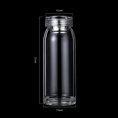 诺岩大号玻璃杯大容量加厚透明高档便携单层泡茶杯男耐高温水杯子