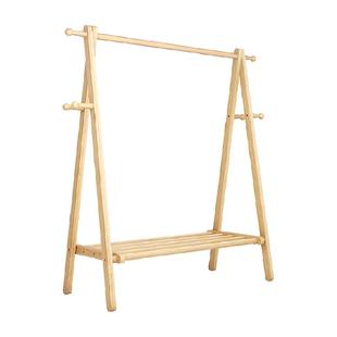 稳纳实木挂衣架落地卧室家用衣帽架榉木晾衣架室内简易立式衣服架