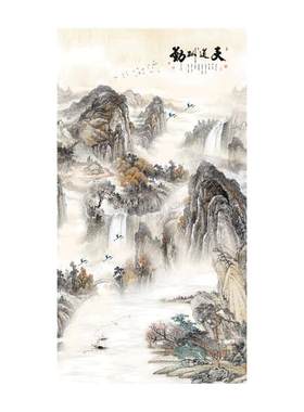 3d山水背景墙壁纸【全国上门贴】