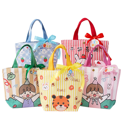儿童伴手礼帆布包手提袋小学生幼儿园礼品袋周岁生日回礼袋子定制
