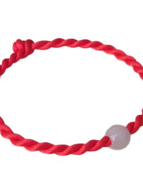 红绳手链女手编情侣玉珠简约手绳