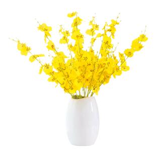 黄色跳舞兰仿真花假花摆设干花家居客厅餐桌花电视柜装饰花艺摆件