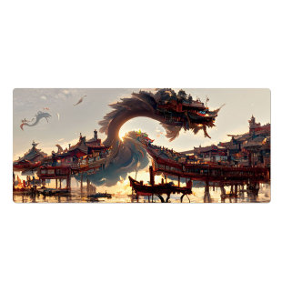 中国风古风鼠标垫超大号键盘垫护手腕加厚加长电脑桌垫包邮可定制