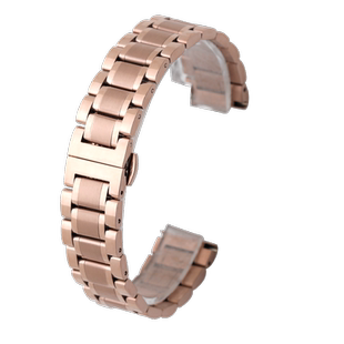 秀贝表带钢带 男女实心不锈钢表链 适配浪琴名匠L1L4弧型接口表带