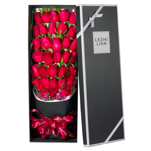 三八节广州鲜花速递同城红粉香槟玫瑰花束礼盒生日全国同城配送花