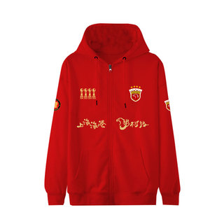 2025上海海港中超夺冠军4冠纪念四星上港队开衫卫衣男女连帽外套