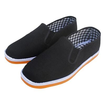 黑布鞋牛筋底浅口透气