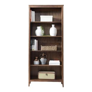 优木家具全实木置物架北美橡木书柜书橱实木展示架美式简约家具