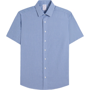 [易打理]Brooks Brothers/布克兄弟男士夏新纯棉提花超修身衬衫