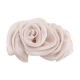 AJIDOU阿吉豆后脑勺发夹褶皱网纱发夹蓬松饱满头饰弹簧夹半扎顶夹