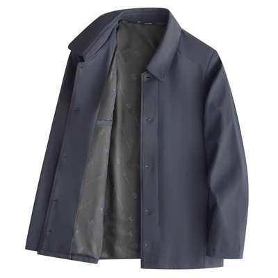 春秋新款男士翻领纽扣夹克