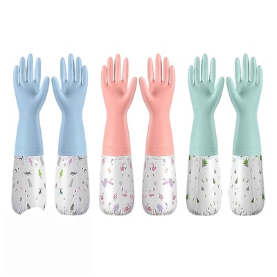 家用厨房洗碗手套女橡胶胶皮加绒