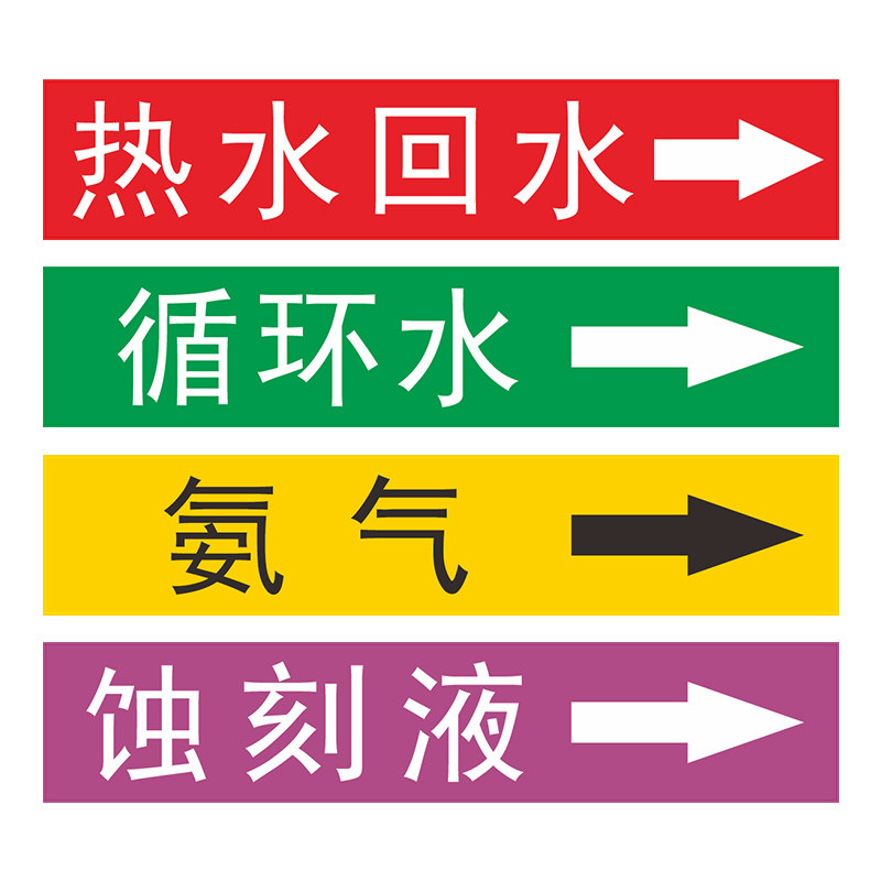 管道介质流向箭头指示标识贴