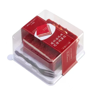 网红咸奶油红丝绒蛋糕包装盒黑森林蛋糕盒透明西点慕斯切块打包盒